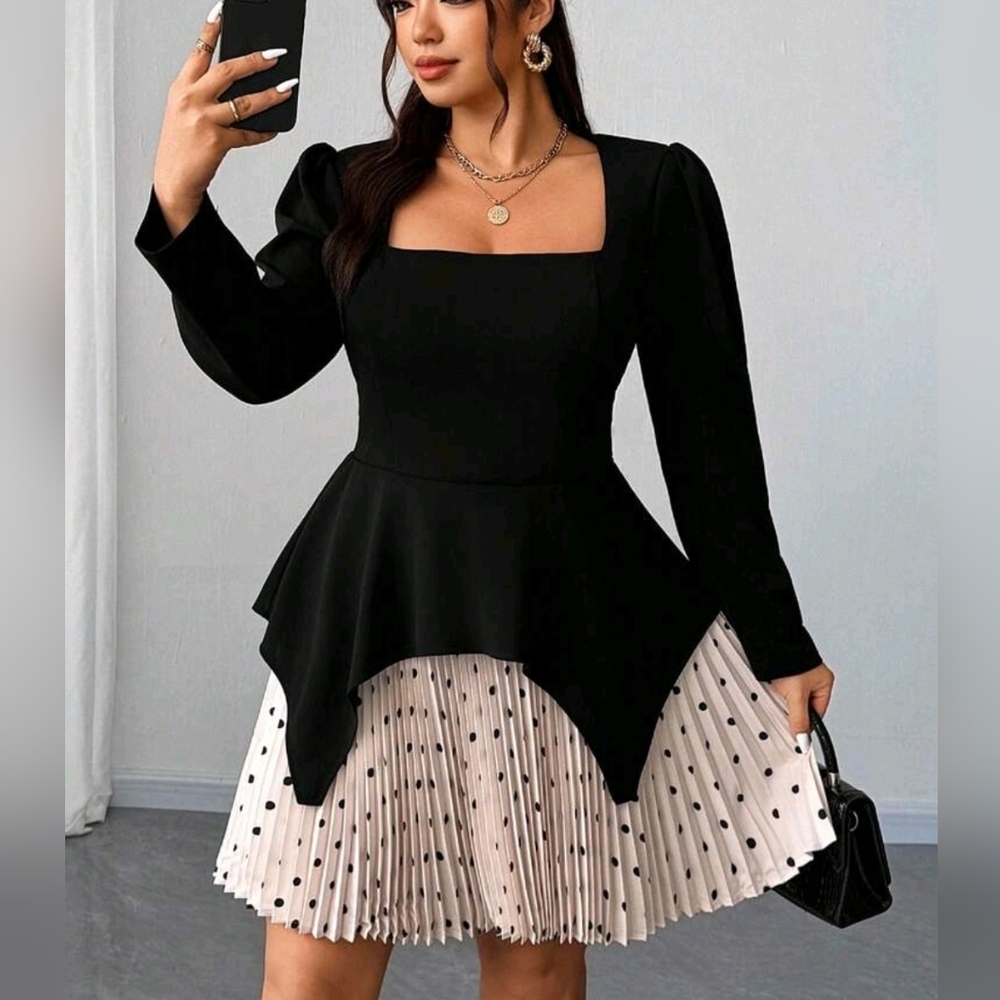 SHEIN Black and White Asymmetrical Dress